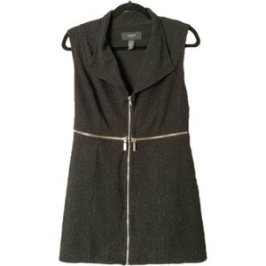 Alfani Textured Black Zipper Vest